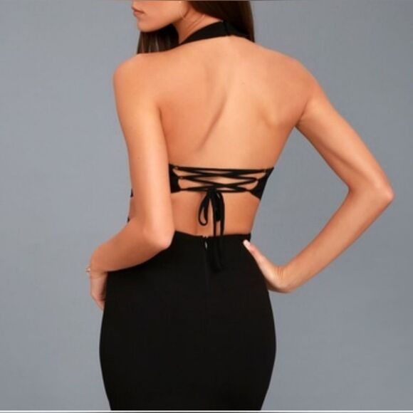 NWT Lulu's Women's Sleeveless Bodycon Cut Out Little Black Dress Black Size M - Picture 2 of 13